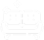 Biała ikona błyszczącej kanapy